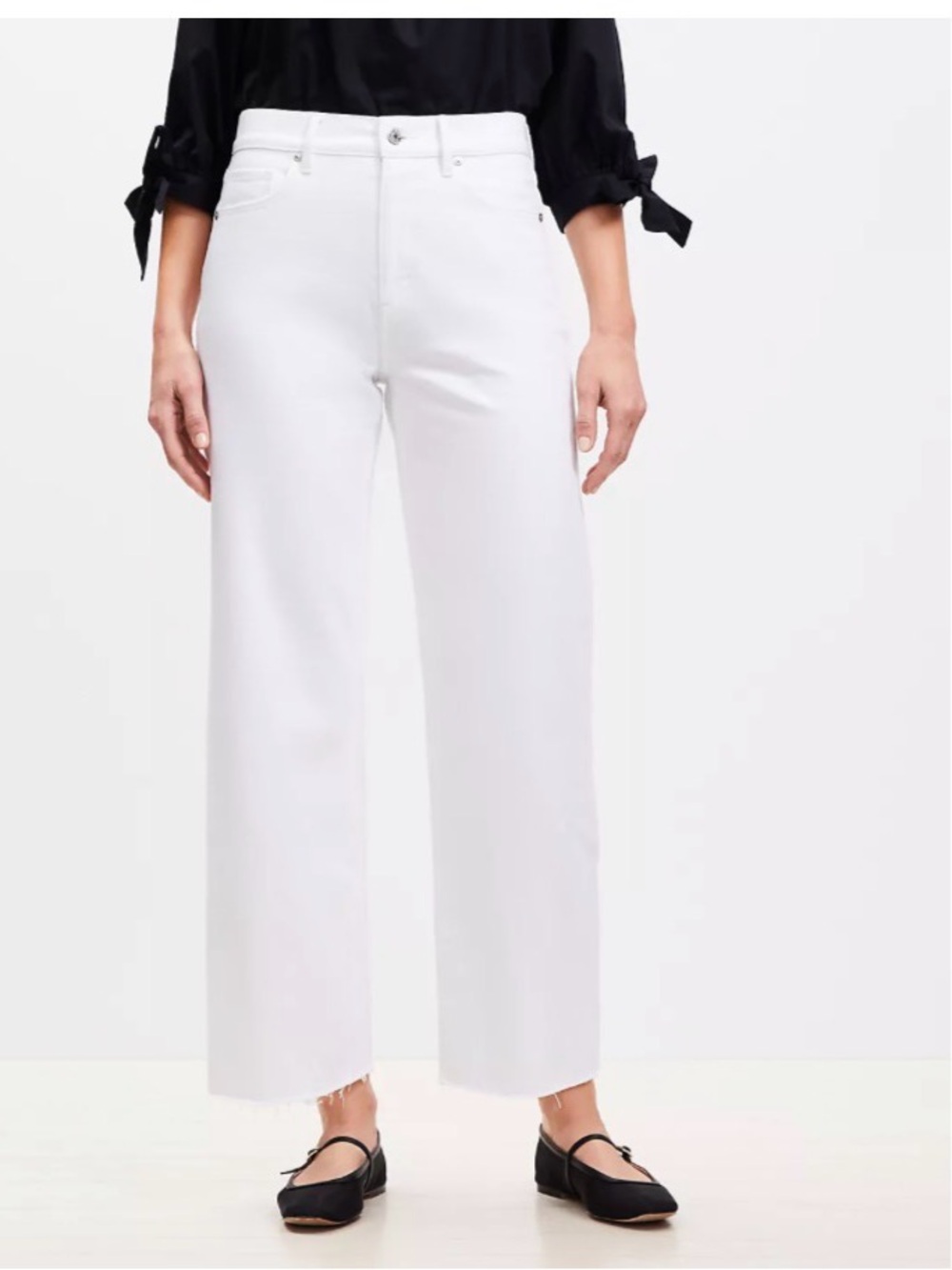 LOFT White The Wide Leg Crop - NWOT!!
